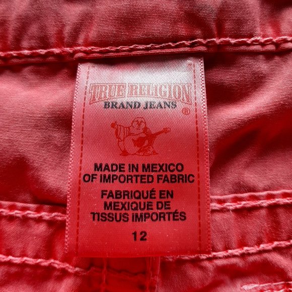 Vintage True Religion Cameron Red Distressed Women's Jeans Siz 12 - Picture 2 of 11